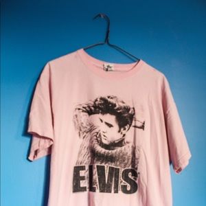 oversized pink elvis graphic tee